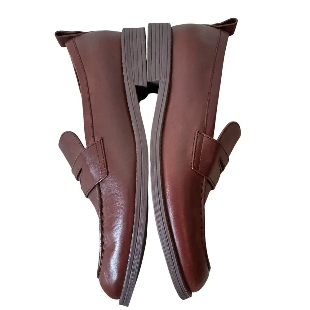 Cole Haan Stassi Penny Loafers Dark Cuoio/Mahogany Brown Size 7.5 - Picture 6 of 7